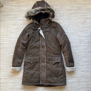 EUC KUHL ARKTIK Projekt GOOSE DOWN PARKA Women Jacket Sherpa Heavy Winter Size S